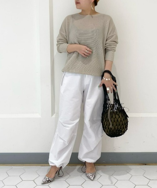 RIVE DROITE(リヴドロワ)の「ガーターコクーンチュニックニット(ニット/セーター・レディース・オフホワイト/ベージュ/ライム/ブルー・FREE)」の5枚目の写真