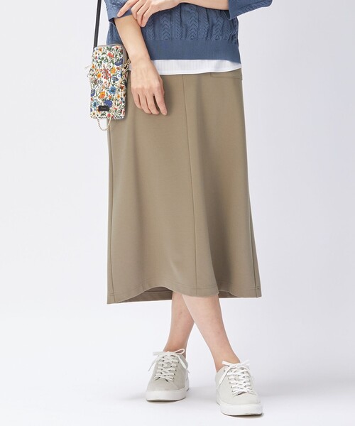 J.PRESS Ladies(J.プレス レディス)の「【洗える】R/Nポンチ スカート(スカート・レディース・カーキ系/ネイビー系・XS)」の2枚目の写真