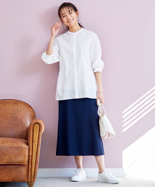 J.PRESS Ladies(J.プレス レディス)の「【洗える】R/Nポンチ スカート(スカート・レディース・カーキ系/ネイビー系・XS)」の3枚目の写真