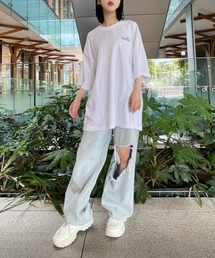 ダメージワイドデニムパンツ