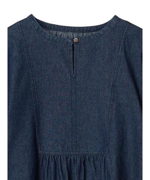 Green　Parks（グリーンパークス）の「デニムヨーク切替チュニック（Tシャツ/カットソー・レディース・インディゴブルー/ライトインディゴブルー・FREE）」の11枚目の写真