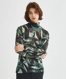 LiNoH | ART PRINT TURTLENECK TEE(Tシャツ/カットソー)
