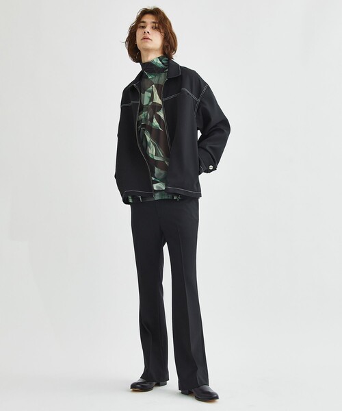 LiNoH(リノー)の「ART PRINT TURTLENECK TEE(Tシャツ/カットソー・メンズ・グリーン/ブルー・1/2)」の6枚目の写真