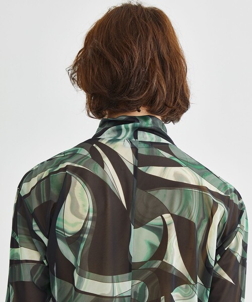 LiNoH(リノー)の「ART PRINT TURTLENECK TEE(Tシャツ/カットソー・メンズ・グリーン/ブルー・1/2)」の15枚目の写真