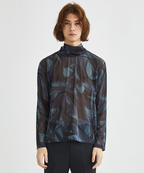 LiNoH(リノー)の「ART PRINT TURTLENECK TEE(Tシャツ/カットソー・メンズ・グリーン/ブルー・1/2)」の19枚目の写真