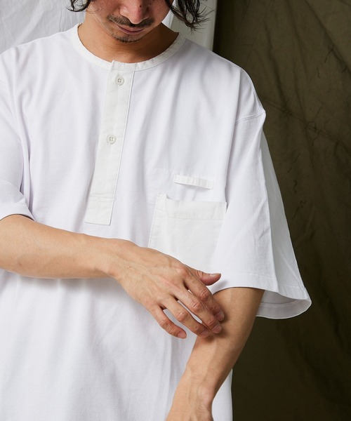 JOURNAL STANDARD relume(ジャーナルスタンダード レリューム)の「【ARMY TWILL / アーミーツイル】別注 スリーピング ヘンリーネックシャツ(Tシャツ/カットソー・メンズ・グレー/カーキ/オレンジ/ホワイト・MEDIUM/LARGE)」の15枚目の写真