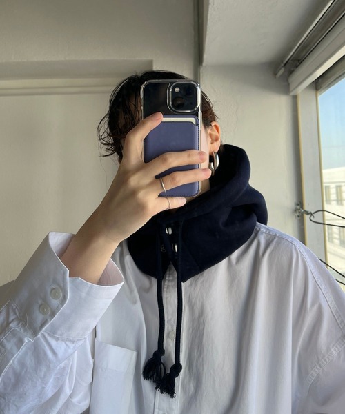 wee9s（ウィークス）の「buddy hoodie / スウェットフーディーバラクラバ（ニットキャップ/ビーニー・レディース・グレー/ホワイト/ブラック/ネイビー・FREE）」の4枚目の写真