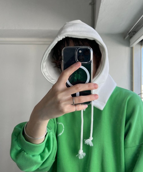 wee9s（ウィークス）の「buddy hoodie / スウェットフーディーバラクラバ（ニットキャップ/ビーニー・レディース・グレー/ホワイト/ブラック/ネイビー・FREE）」の2枚目の写真