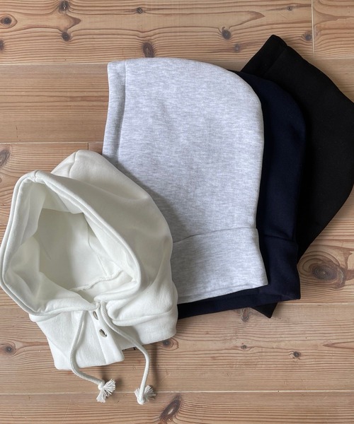 wee9s（ウィークス）の「buddy hoodie / スウェットフーディーバラクラバ（ニットキャップ/ビーニー・レディース・グレー/ホワイト/ブラック/ネイビー・FREE）」の17枚目の写真