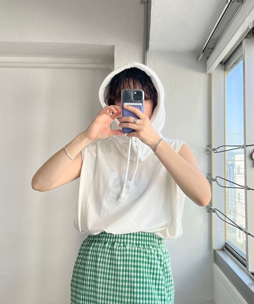 wee9s（ウィークス）の「buddy hoodie / スウェットフーディーバラクラバ（ニットキャップ/ビーニー・レディース・グレー/ホワイト/ブラック/ネイビー・FREE）」の19枚目の写真