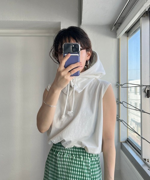 wee9s（ウィークス）の「buddy hoodie / スウェットフーディーバラクラバ（ニットキャップ/ビーニー・レディース・グレー/ホワイト/ブラック/ネイビー・FREE）」の15枚目の写真