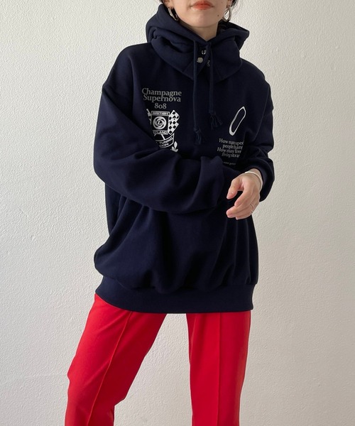 wee9s（ウィークス）の「buddy hoodie / スウェットフーディーバラクラバ（ニットキャップ/ビーニー・レディース・グレー/ホワイト/ブラック/ネイビー・FREE）」の20枚目の写真