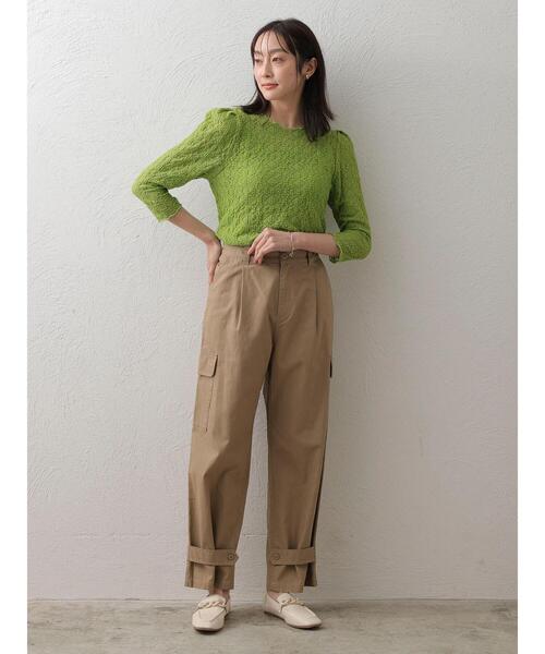 Green Parks(グリーンパークス)の「SET2点 レースプルオーバー(Tシャツ/カットソー・レディース・ホワイト/グリーン・FREE)」の4枚目の写真