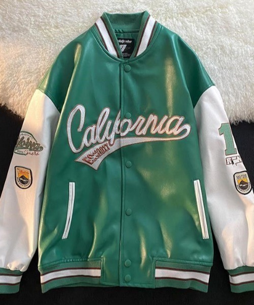 VIBGYOR（ヴィブジョー）の「スプリングスタジャン(BL)（スタジャン・レディース・ブラック/グリーン・FREE）」の5枚目の写真