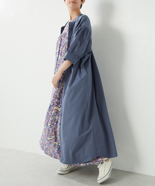 ear PAPILLONNER(イアパピヨネ)の「"SUM1 STYLE(スミスタイル)” 体形カバーが叶う前後2WAYワンピース(ワンピース・レディース・ブラック/サンドベージュ/サックスブルー・FREE)」の3枚目の写真