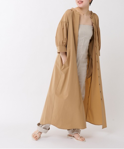 ear PAPILLONNER(イアパピヨネ)の「"SUM1 STYLE(スミスタイル)” 体形カバーが叶う前後2WAYワンピース(ワンピース・レディース・ブラック/サンドベージュ/サックスブルー・FREE)」の1枚目の写真