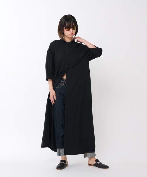 ear PAPILLONNER(イアパピヨネ)の「"SUM1 STYLE(スミスタイル)” 体形カバーが叶う前後2WAYワンピース(ワンピース・レディース・ブラック/サンドベージュ/サックスブルー・FREE)」の9枚目の写真