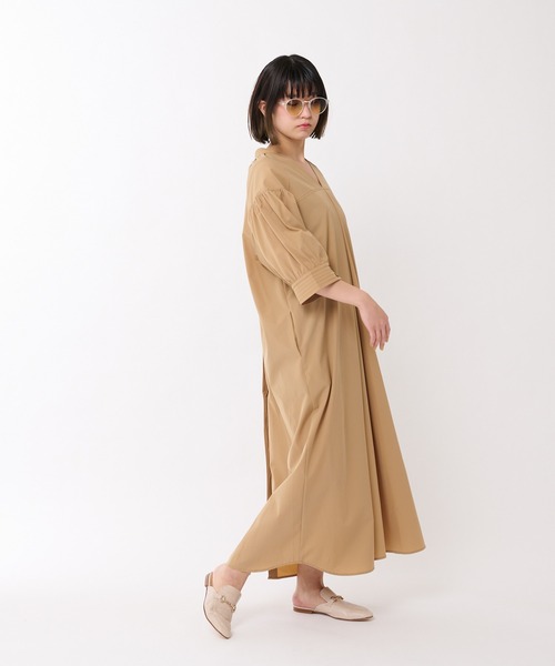 ear PAPILLONNER(イアパピヨネ)の「"SUM1 STYLE(スミスタイル)” 体形カバーが叶う前後2WAYワンピース(ワンピース・レディース・ブラック/サンドベージュ/サックスブルー・FREE)」の15枚目の写真