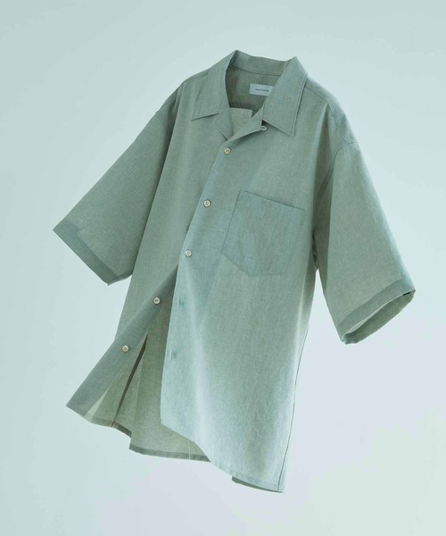 ADAM ET ROPE'（アダムエロペ）の「オーバーサイズ オープンカラーシャツ/開襟/イージーケア/吸水速乾（シャツ/ブラウス・メンズ・ライトグリーン/イエロー系その他3/ブラック・S/M/L）」の3枚目の写真