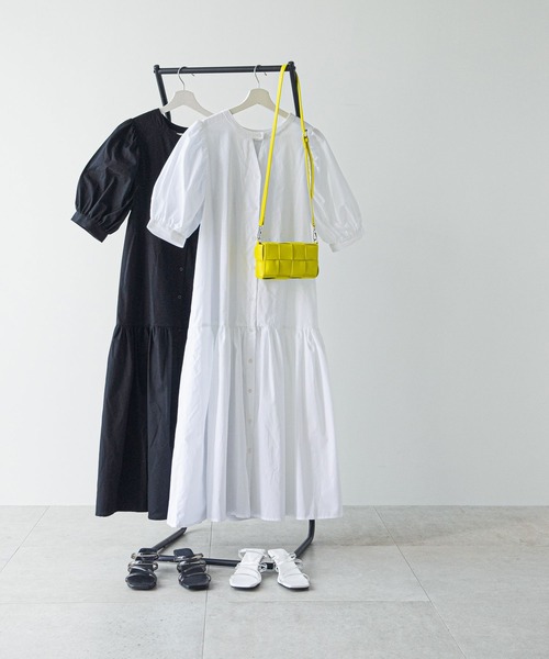 rectangle（レクタングル）の「キャンブリックマーメイドワンピース（シャツワンピース・レディース・ブラック/オフホワイト・LARGE/MEDIUM）」の16枚目の写真