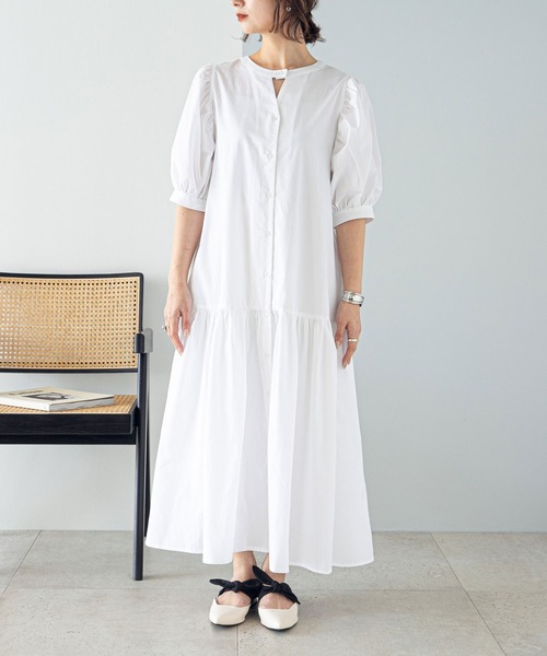 rectangle（レクタングル）の「キャンブリックマーメイドワンピース（シャツワンピース・レディース・ブラック/オフホワイト・LARGE/MEDIUM）」の21枚目の写真