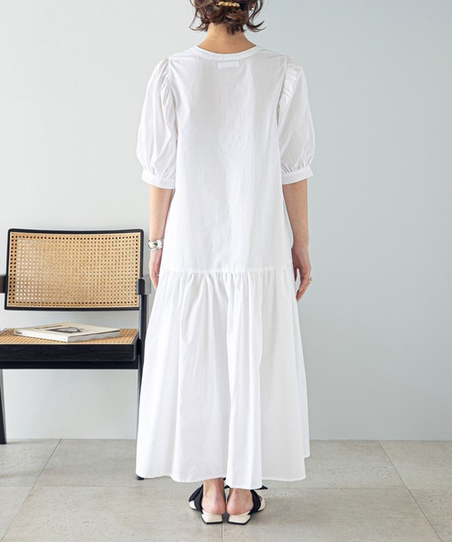 rectangle（レクタングル）の「キャンブリックマーメイドワンピース（シャツワンピース・レディース・ブラック/オフホワイト・LARGE/MEDIUM）」の14枚目の写真