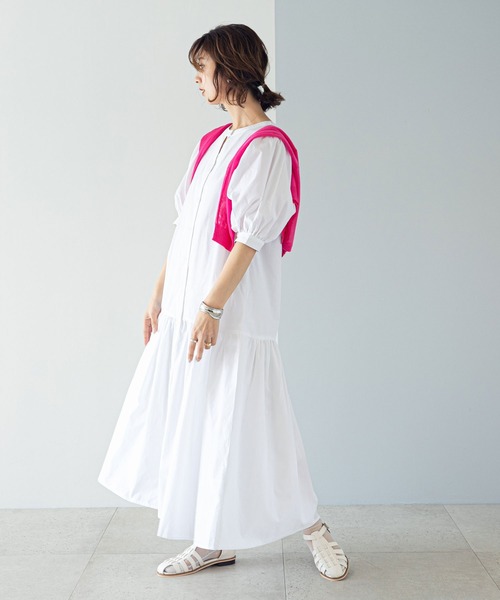 rectangle（レクタングル）の「キャンブリックマーメイドワンピース（シャツワンピース・レディース・ブラック/オフホワイト・LARGE/MEDIUM）」の6枚目の写真