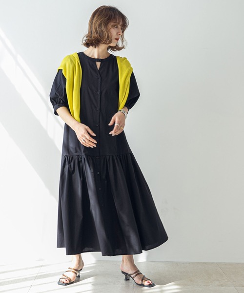 rectangle（レクタングル）の「キャンブリックマーメイドワンピース（シャツワンピース・レディース・ブラック/オフホワイト・LARGE/MEDIUM）」の22枚目の写真