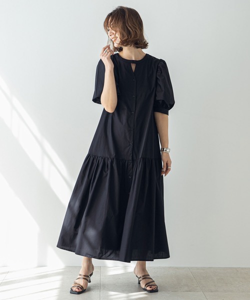 rectangle（レクタングル）の「キャンブリックマーメイドワンピース（シャツワンピース・レディース・ブラック/オフホワイト・LARGE/MEDIUM）」の15枚目の写真