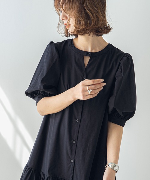 rectangle（レクタングル）の「キャンブリックマーメイドワンピース（シャツワンピース・レディース・ブラック/オフホワイト・LARGE/MEDIUM）」の7枚目の写真