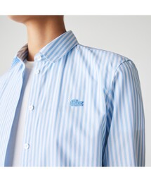 LACOSTE / ラコステ 22SS CF5910 ストライプストレッチコットンポプリン比翼ボタンシャツ 長袖シャツ LACOSTE（ラコステ）の「ストレッチコットンポプリン比翼ボタン