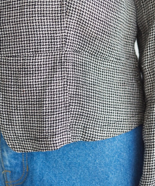 fig Ｌondon（フィグロンドン）の「lady LINEN　JK（ノーカラージャケット・レディース・その他/ベージュ/チャコールグレー・FREE）」の10枚目の写真