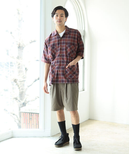BEAMS（ビームス）の「BEAMS / チェック キューバ シャツ（シャツ/ブラウス・メンズ・ネイビー/パープル・S/XL/M/L）」の5枚目の写真