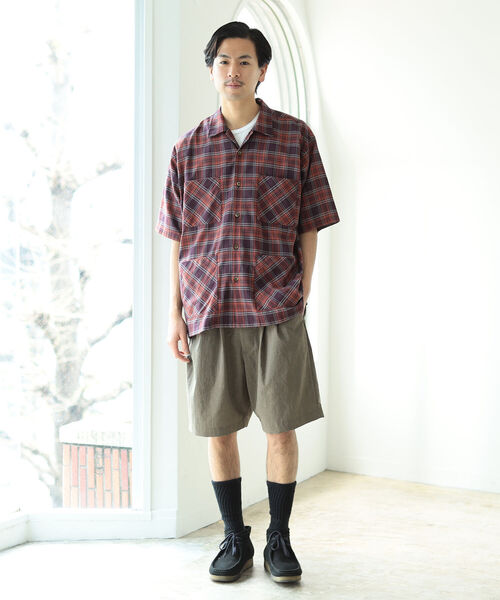 BEAMS（ビームス）の「BEAMS / チェック キューバ シャツ（シャツ/ブラウス・メンズ・ネイビー/パープル・S/XL/M/L）」の6枚目の写真