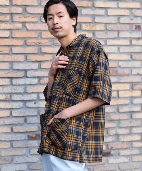 BEAMS（ビームス）の「BEAMS / チェック キューバ シャツ（シャツ/ブラウス・メンズ・ネイビー/パープル・S/XL/M/L）」の7枚目の写真