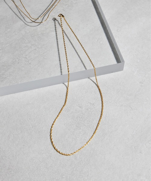 セール】【SETUP7】スクリューダブルゴールドネックレス 50cm D-235AS