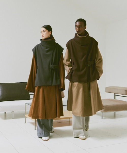【国産】 soerte（ソエルテ）の「Layered stole vest / レイヤード トップス