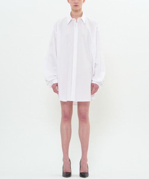 DRESSEDUNDRESSED(ドレスドアンドレスド)の「French Cuffs Double Buttonhole Oversized Shirt(シャツ/ブラウス・メンズ・ホワイト/ブラック/サックスブルー・3/4/2)」の2枚目の写真