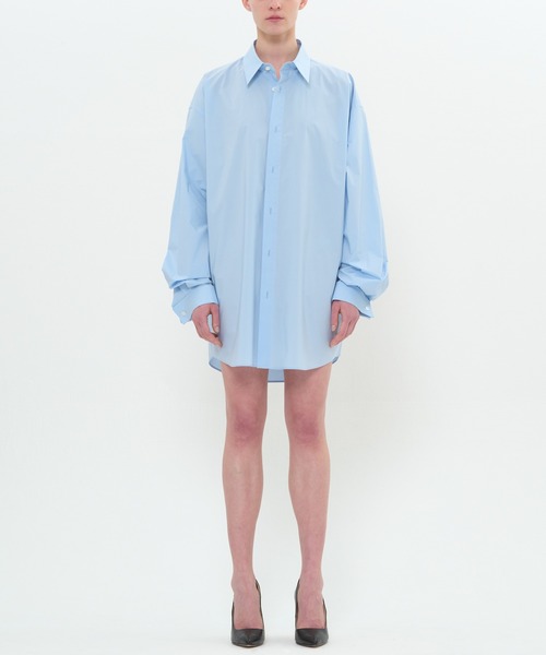 DRESSEDUNDRESSED(ドレスドアンドレスド)の「French Cuffs Double Buttonhole Oversized Shirt(シャツ/ブラウス・メンズ・ホワイト/ブラック/サックスブルー・3/4/2)」の3枚目の写真
