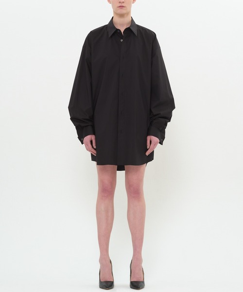 DRESSEDUNDRESSED(ドレスドアンドレスド)の「French Cuffs Double Buttonhole Oversized Shirt(シャツ/ブラウス・メンズ・ホワイト/ブラック/サックスブルー・3/4/2)」の1枚目の写真
