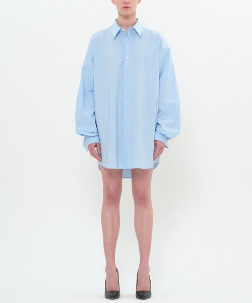 DRESSEDUNDRESSED(ドレスドアンドレスド)の「French Cuffs Double Buttonhole Oversized Shirt(シャツ/ブラウス・メンズ・ホワイト/ブラック/サックスブルー・3/4/2)」の10枚目の写真