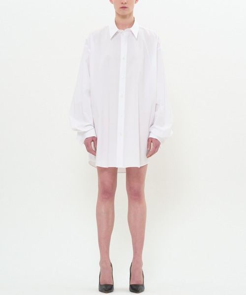 DRESSEDUNDRESSED(ドレスドアンドレスド)の「French Cuffs Double Buttonhole Oversized Shirt(シャツ/ブラウス・メンズ・ホワイト/ブラック/サックスブルー・3/4/2)」の14枚目の写真