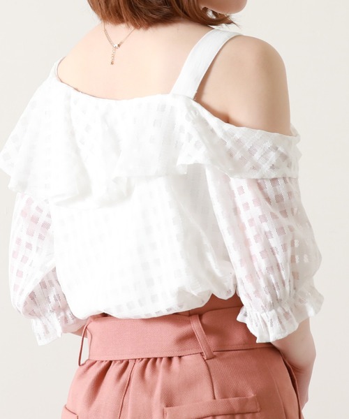 Cheek(チーク)の「ワンショルフリルブラウス(シャツ/ブラウス・レディース・ホワイト/ブラック/イエロー・MEDIUM)」の21枚目の写真
