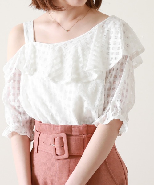Cheek(チーク)の「ワンショルフリルブラウス(シャツ/ブラウス・レディース・ホワイト/ブラック/イエロー・MEDIUM)」の13枚目の写真
