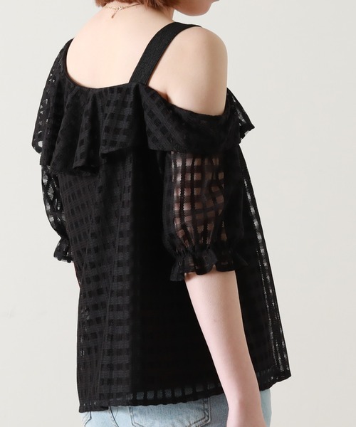 Cheek(チーク)の「ワンショルフリルブラウス(シャツ/ブラウス・レディース・ホワイト/ブラック/イエロー・MEDIUM)」の18枚目の写真