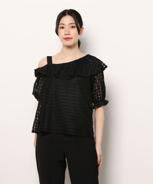 Cheek(チーク)の「ワンショルフリルブラウス(シャツ/ブラウス・レディース・ホワイト/ブラック/イエロー・MEDIUM)」の8枚目の写真