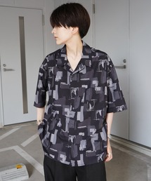 ビッグシルエット オープンカラー総柄半袖シャツ フラワー / 幾何学 ユニセックス