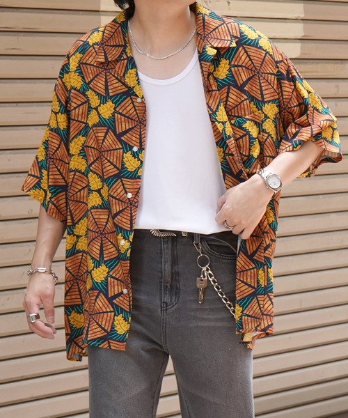 Confirm（コンファーム）の「ビッグシルエット オープンカラー総柄半袖シャツ フラワー / 幾何学 ユニセックス【Confirm】2025SS（シャツ/ブラウス・メンズ・ブラック/ブラウン/グレー/ブラック系その他/ブルー/ワイン/ホワイト/チャコールグレー/ブラック系その他2/その他/イエロー/オレンジ/ホワイト系3/ブラック系3/グレー系3/ブラック系その他3/グレー系その他3/ホワイト系その他3・M/L）」の21枚目の写真