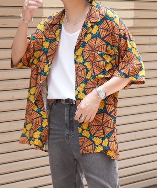 Confirm（コンファーム）の「ビッグシルエット オープンカラー総柄半袖シャツ フラワー / 幾何学 ユニセックス【Confirm】2025SS（シャツ/ブラウス・メンズ・ブラック/ブラウン/グレー/ブラック系その他/ブルー/ワイン/ホワイト/チャコールグレー/ブラック系その他2/その他/イエロー/オレンジ/ホワイト系3/ブラック系3/グレー系3/ブラック系その他3/グレー系その他3/ホワイト系その他3・M/L）」の19枚目の写真