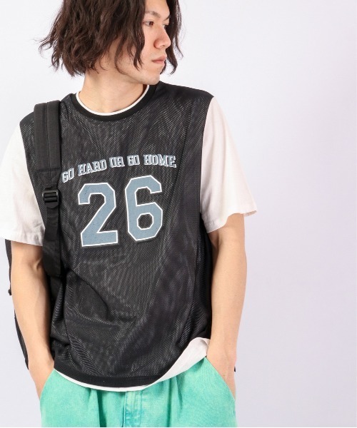 FUNALIVE(ファンアライブ)の「Sunsweet フェイクレイヤードデザイン半袖Tシャツ(Tシャツ/カットソー・メンズ・ブラック/ベージュ・M/L)」の1枚目の写真